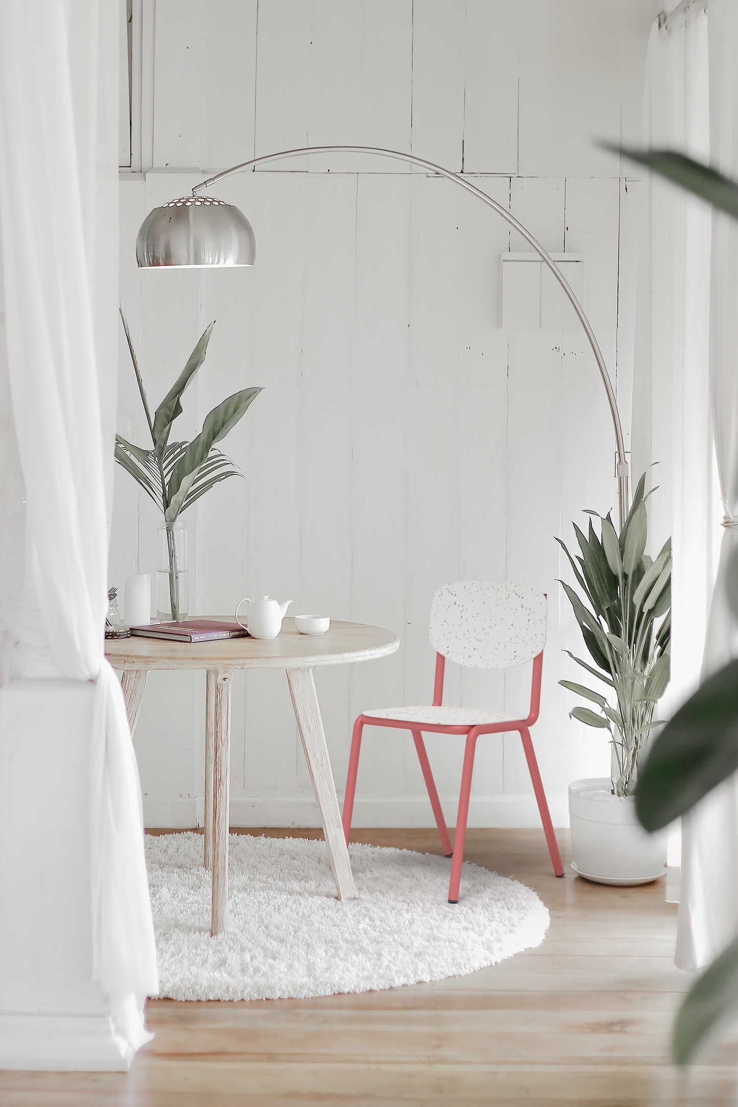 ADAGIO- LA CHAISE UPCYCLEE ROSEE Assise et dossier moucheté MINERAL