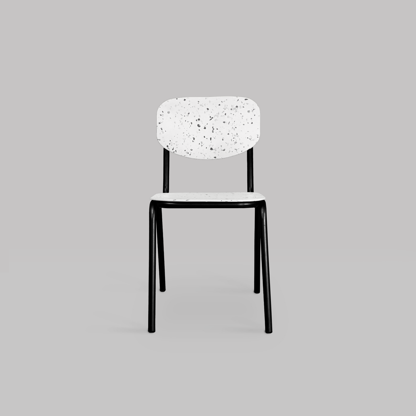 ADAGIO- LA CHAISE UPCYCLEE NOIRE Assise et dossier moucheté MINERAL -