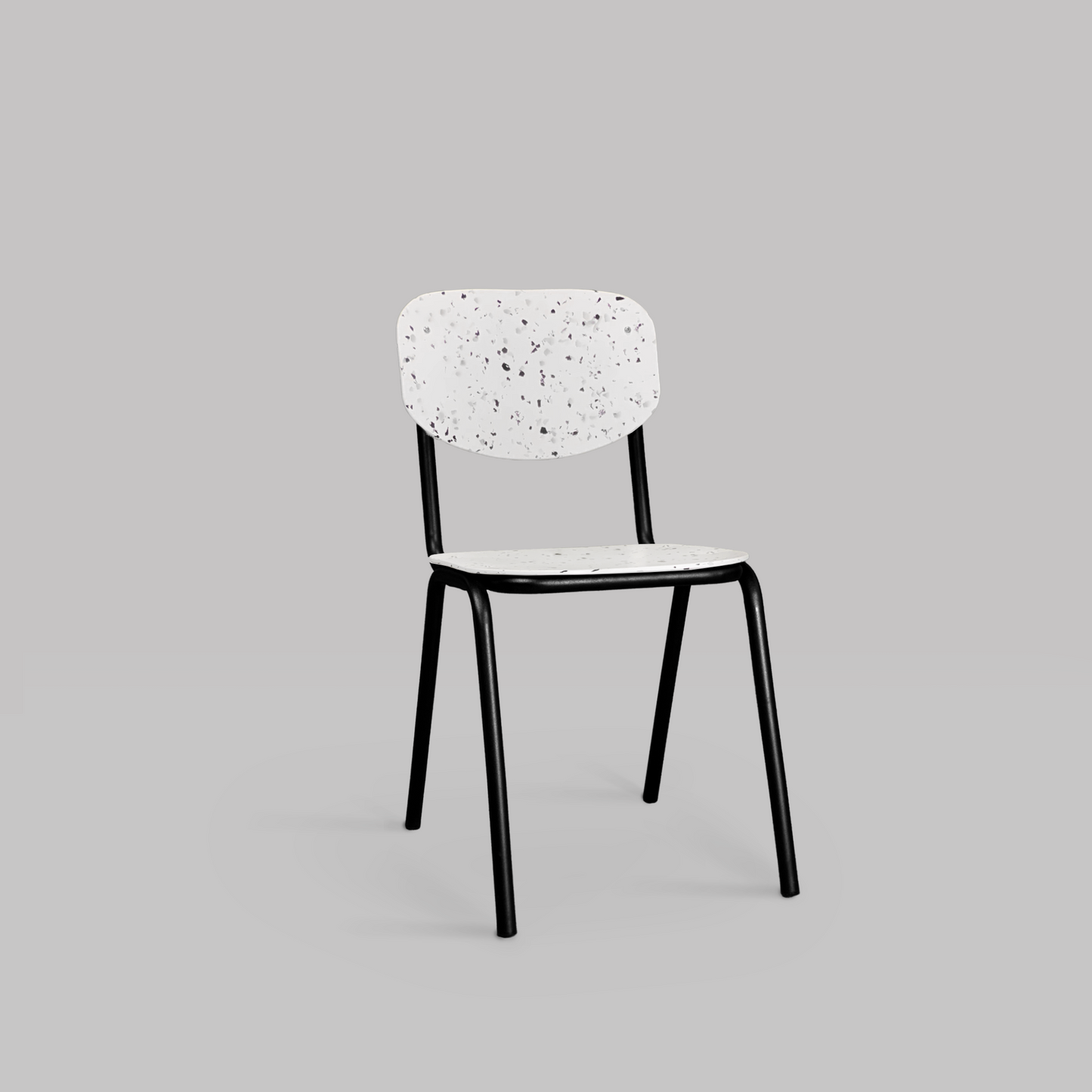 ADAGIO- LA CHAISE UPCYCLEE NOIRE Assise et dossier moucheté MINERAL -