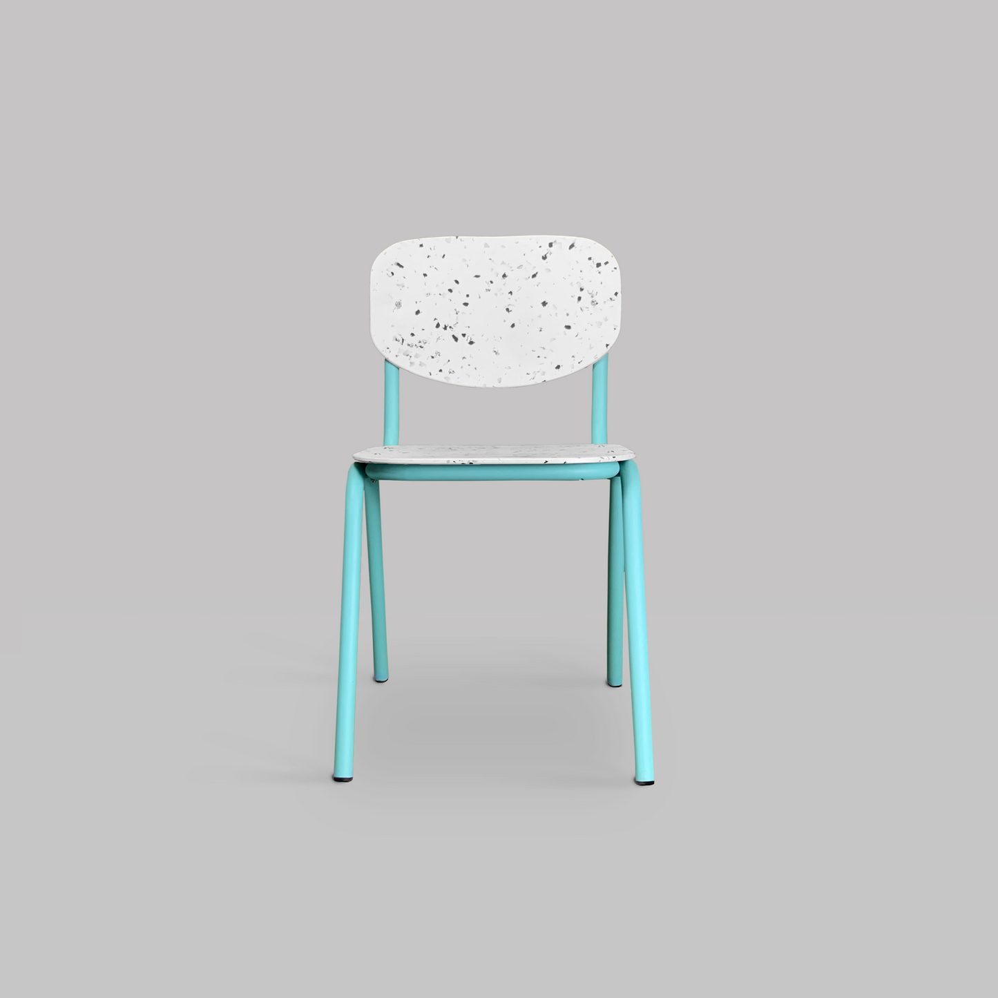 ADAGIO- LA CHAISE UPCYCLEE BLEUE VINTAGE Assise et dossier moucheté MINERAL -