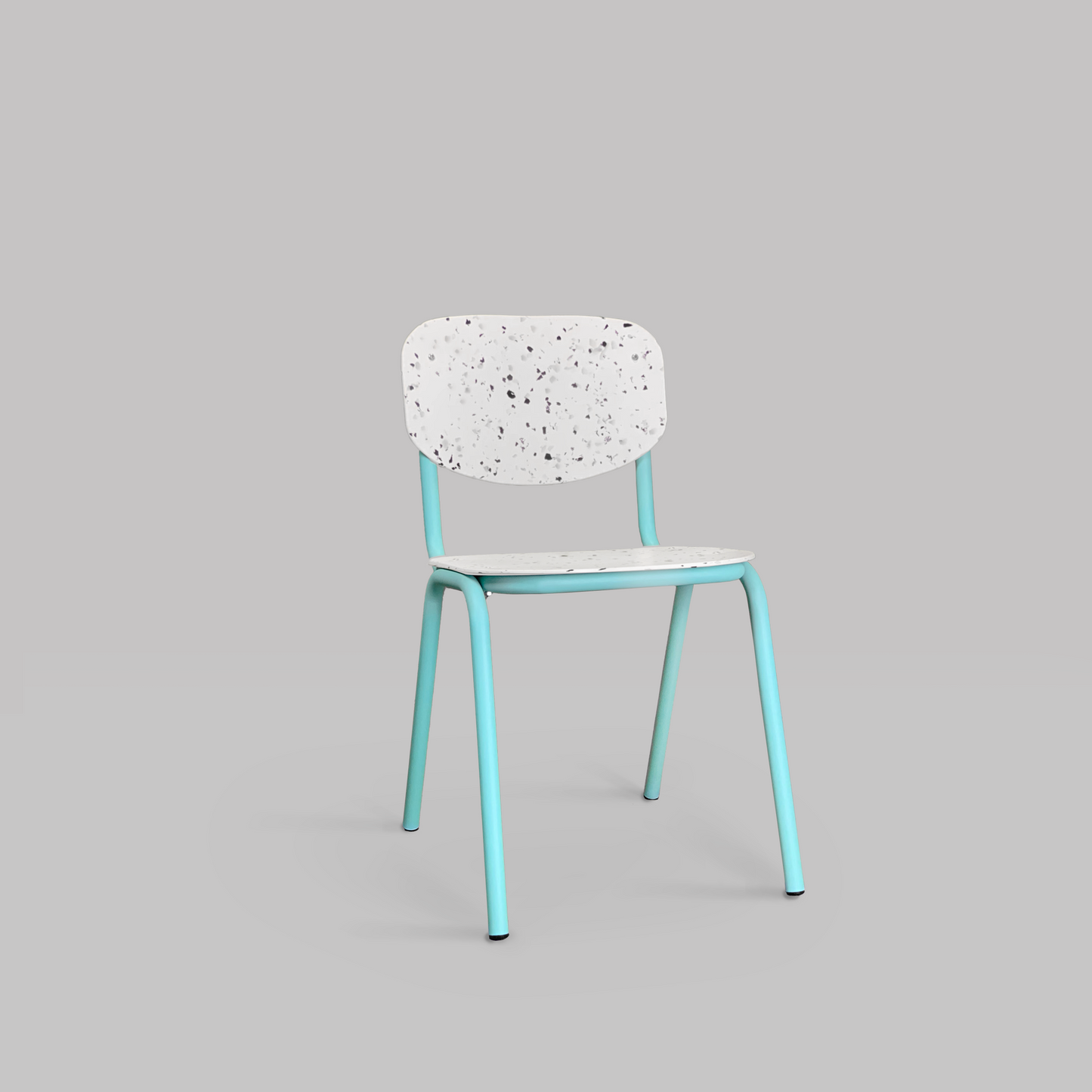 ADAGIO- LA CHAISE UPCYCLEE BLEUE VINTAGE Assise et dossier moucheté MINERAL -