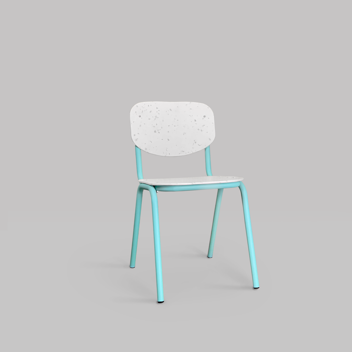 ADAGIO- LA CHAISE UPCYCLEE BLEUE VINTAGE- Assise et dossier BLANC