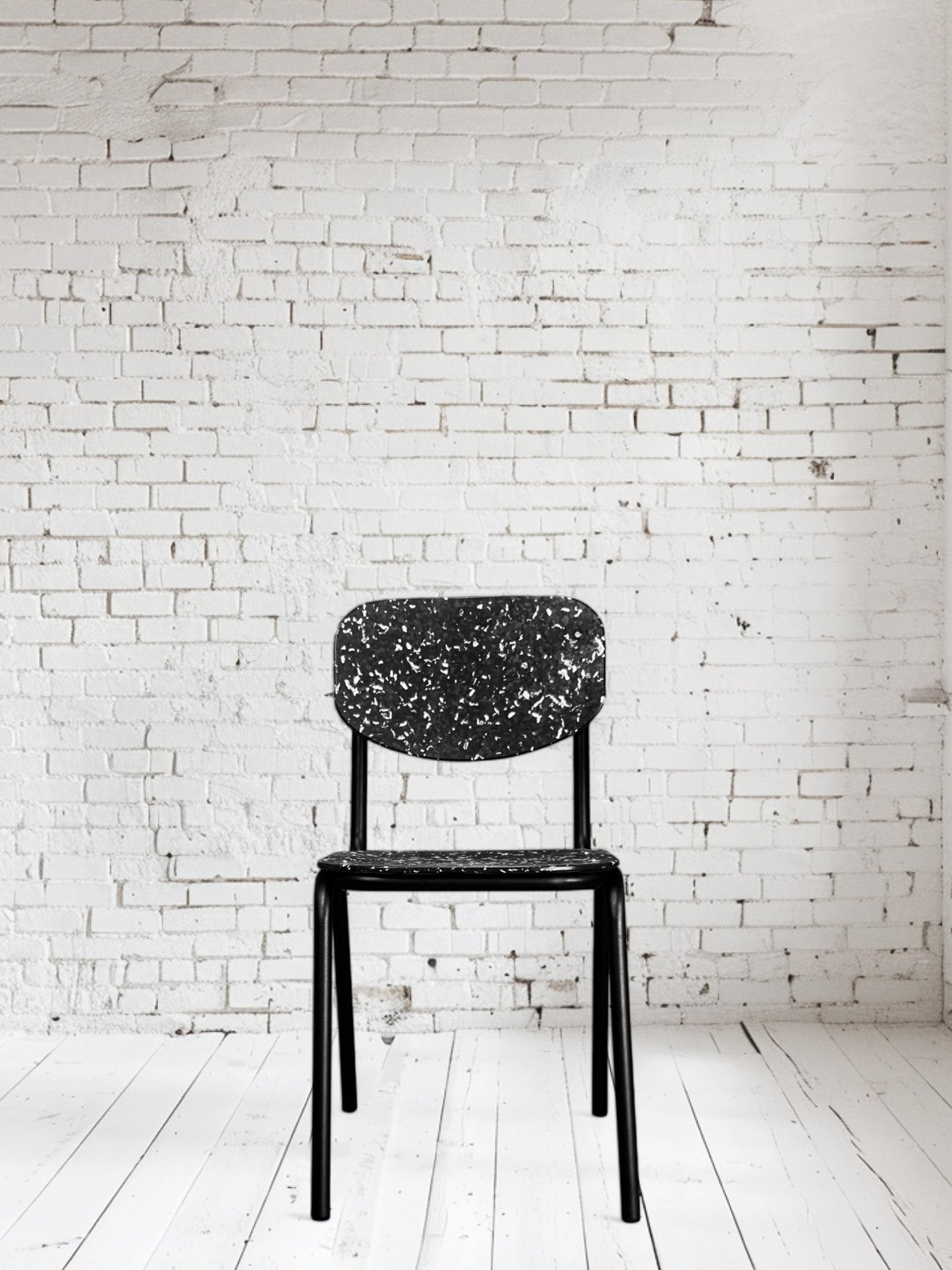 ADAGIO- LA CHAISE UPCYCLEE NOIRE - Assise et dossier NOIR