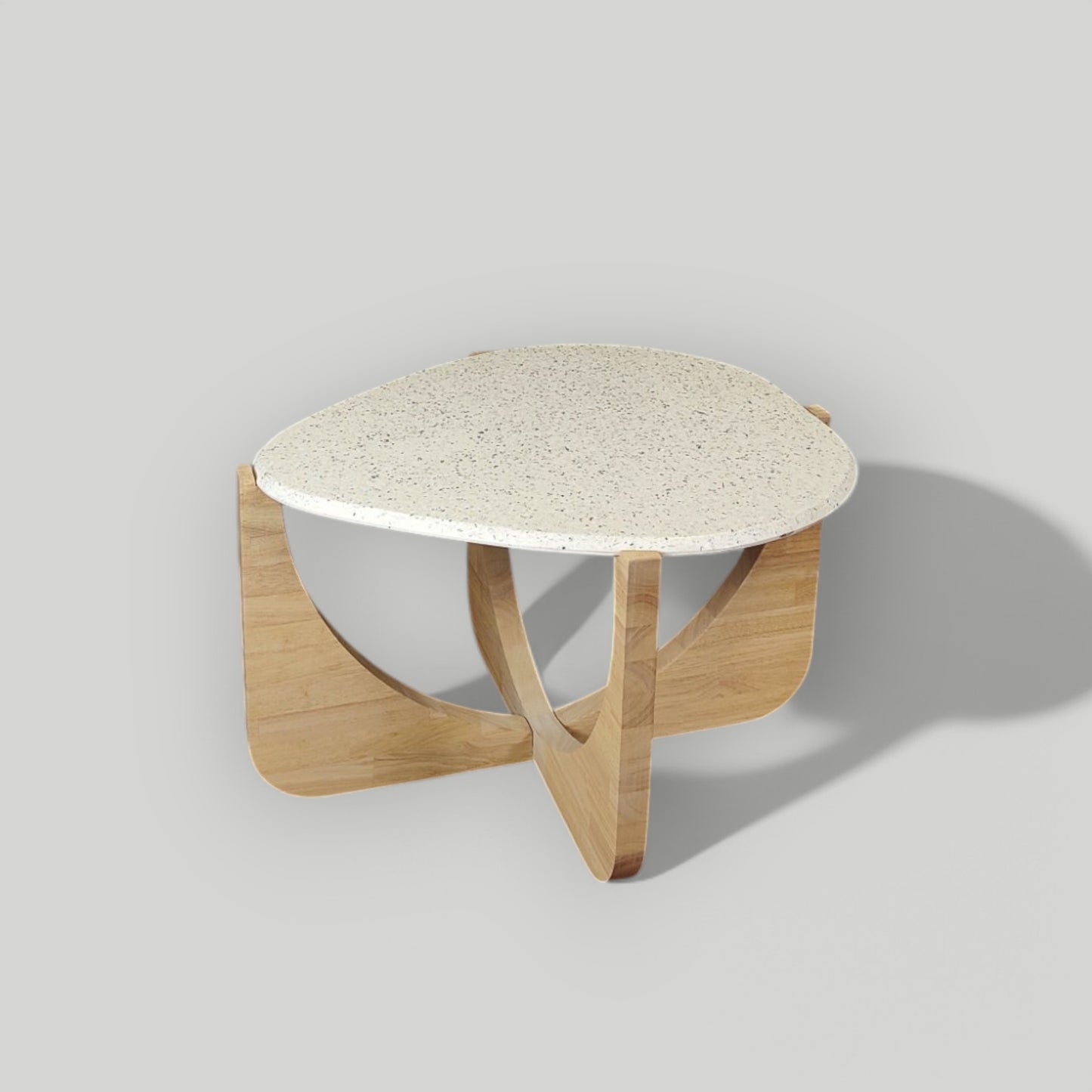 YABBY - TABLE D'APPOINT OU DE SALON - COLLECTION COQUILLAGE- blanc et Bois