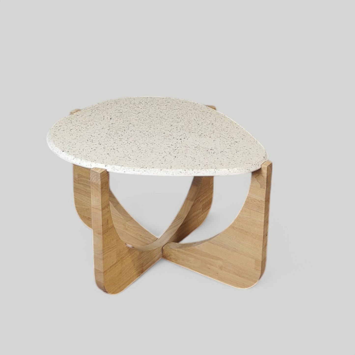 YABBY - TABLE D'APPOINT OU DE SALON - COLLECTION COQUILLAGE- blanc et Bois