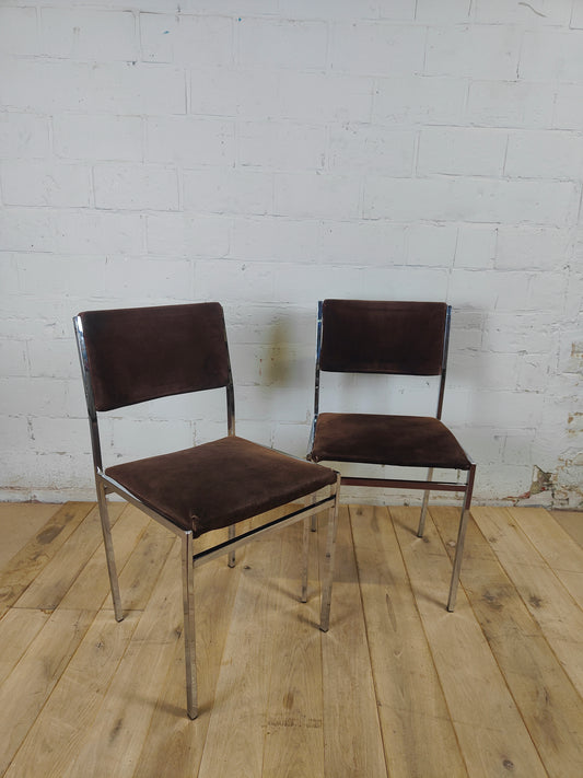 CHAISES VINTAGE NUBUCK & CHROME (2 disponibles)