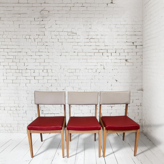 YOURI - TRIO DE CHAISES VINTAGES CUIR