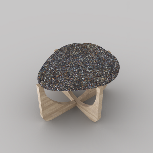 YABBY - TABLE D'APPOINT OU DE SALON -  COLLECTION COQUILLAGE- Noir moules et Bois