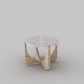 YABBY - TABLE D'APPOINT OU DE SALON -  COLLECTION COQUILLAGE- blanc et Bois