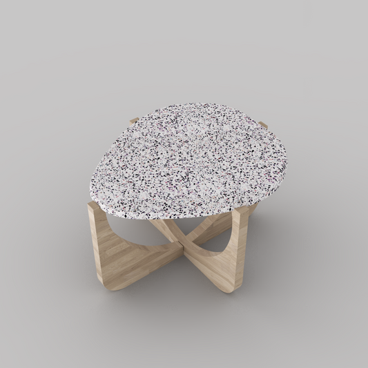 YABBY - TABLE D'APPOINT OU DE SALON -  COLLECTION COQUILLAGE- blanc et Bois