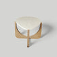 YABBY - SIDE OR LIVING ROOM TABLE - COQUILLAGE COLLECTION - white and wood