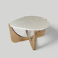 YABBY - SIDE OR LIVING ROOM TABLE - COQUILLAGE COLLECTION - white and wood